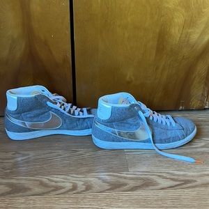 Nike Blazer Mid PRM – Granite – Metallic Silver – White